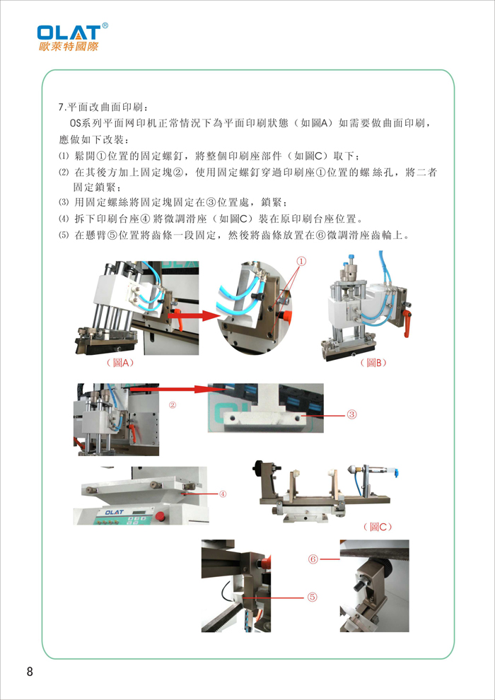 OLAT歐萊特曲面網(wǎng)印機(jī)系列操作手冊