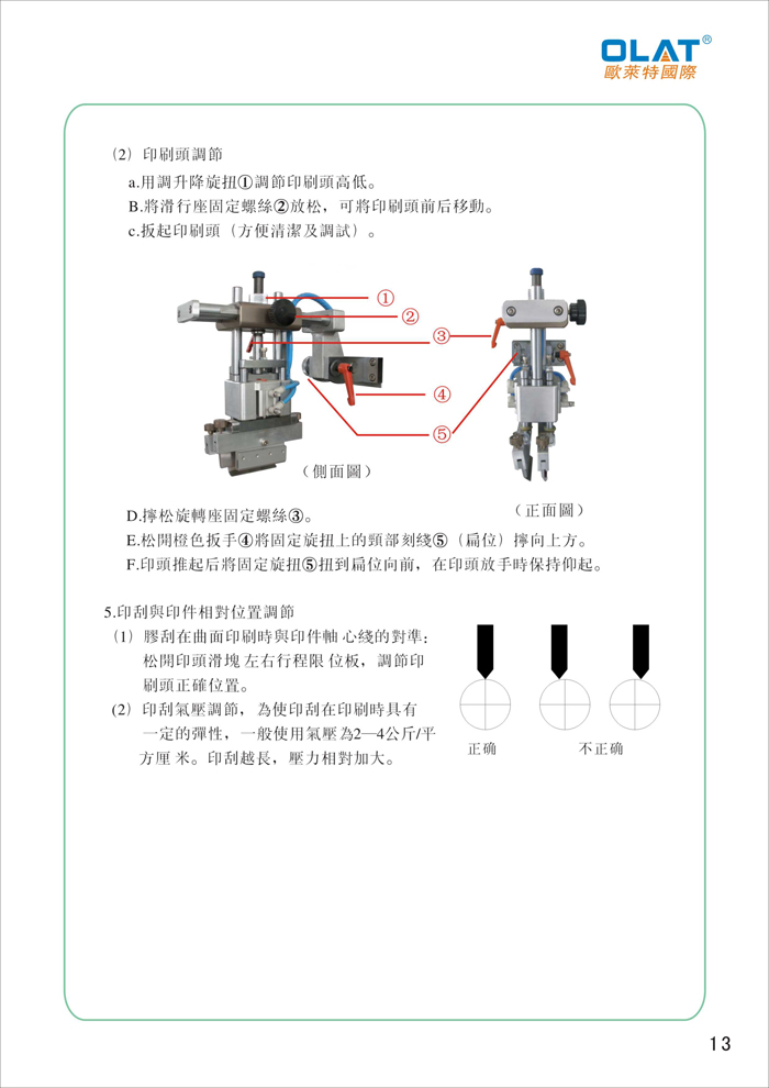 OLAT歐萊特曲面網(wǎng)印機(jī)系列操作手冊